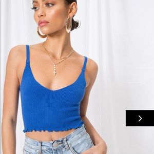 Superdown sammy ribbed lettuce hem tank